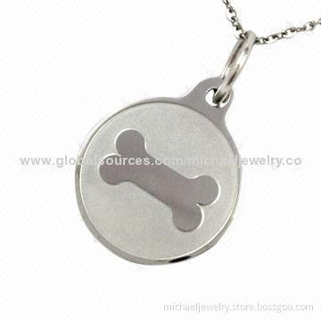 Stainless steel pendants with lovely bone printing, popular and fashionable